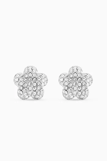 The Daisy Pave Earrings in Plated Brass