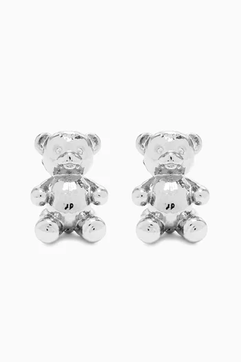 The Teddy Bear Stud Earrings in Plated Brass
