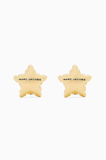Micro Star Balloon Stud Earrings in Plated Brass