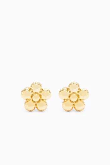 Daisy Balloon Stud Earrings in Plated Brass