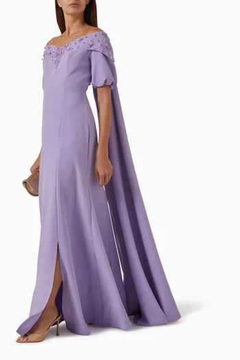 فستان سهرة مطرز بالترتر