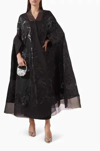 Embellished Abaya in Organza