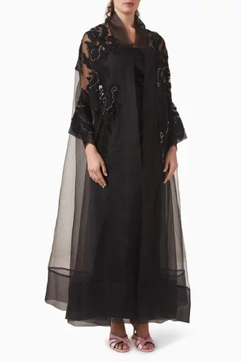Embellished Abaya in Organza