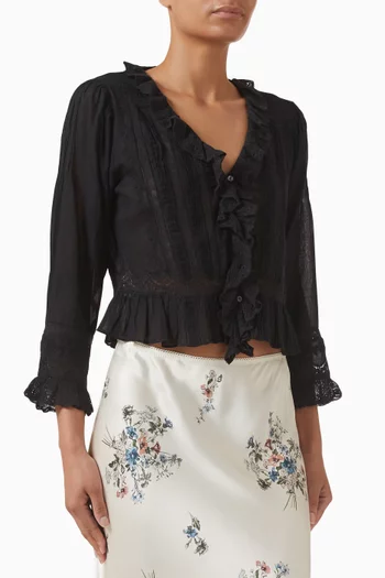 بلوزة إلدوريس بكشكش قطن