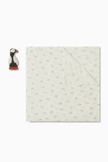 طقم هدايا لعبة لينة وبطانية لف 