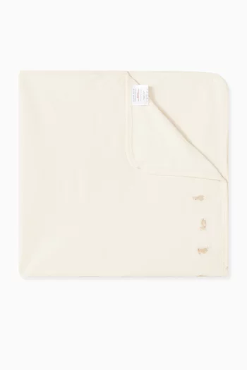 Bunnies Embroidered Blanket in Fleece