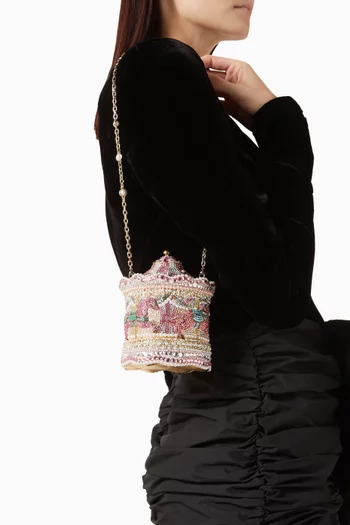 Pink Ponies Carousel Clutch