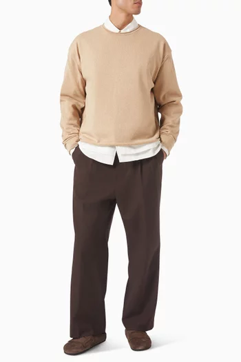 Melange Pullover Sweater in Cotton-blend