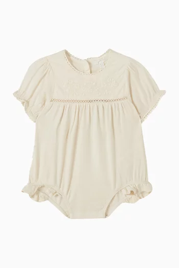 طقم لباس قطعة واحدة مطرز