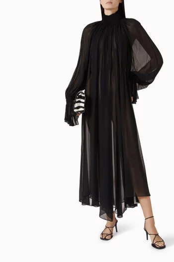 Edgar Pleated Dress in Silk Chiffon