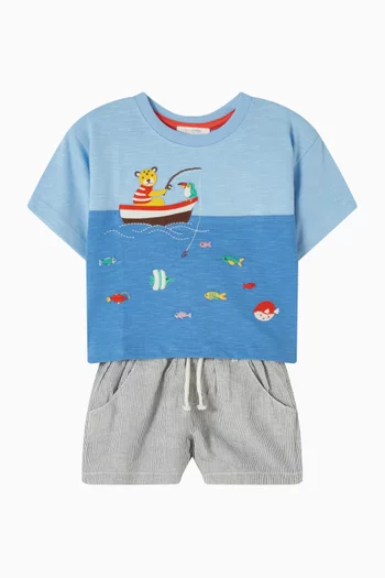 شورت فضفاض مزيج كتان