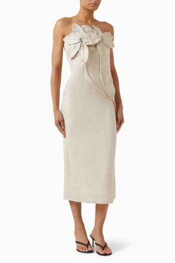 Florecer Floral-appliqué Dress