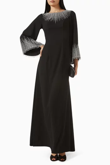 Bead-embellished Gown in Crepe