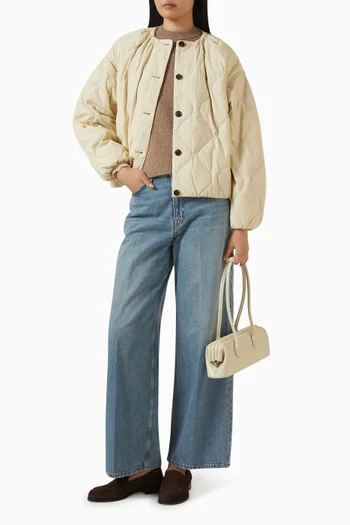 Sculpted-shoulder Sweater in Merino Wool