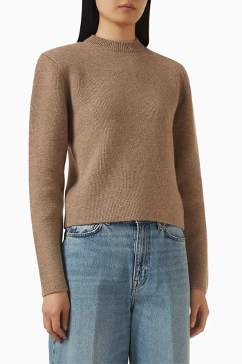 Sculpted-shoulder Sweater in Merino Wool