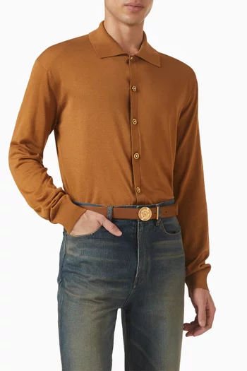 Medusa Biggie Belt in Calf Leather