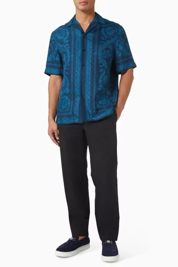 قميص بنقشة باروكية حرير تويل