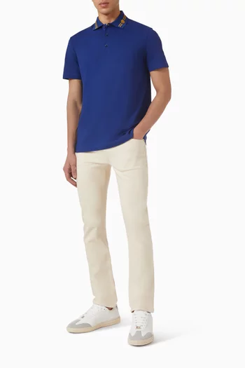 تي شيرت بولو مطرز بشعار ميدوسا قطن