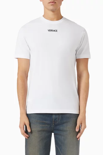 Embroidered Slim T-shirt in Cotton