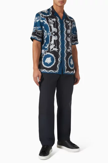 Hall of Heroes-print Shirt in Silk-twill