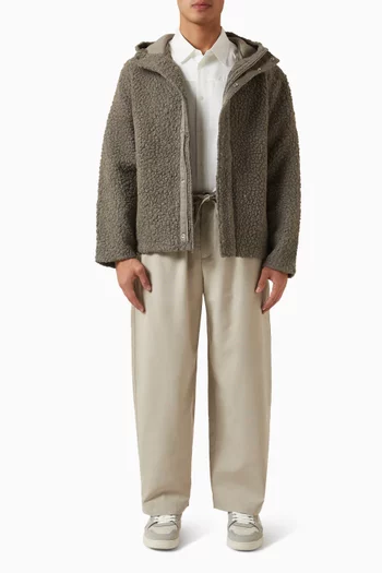 Hooded Teddy Jacket in Cotton-terry