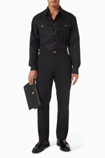 Barocco Jacquard Shirt in Cotton-poplin