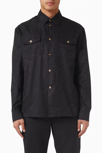Barocco Jacquard Shirt in Cotton-poplin