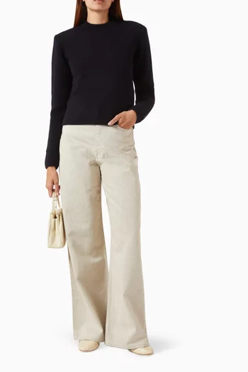 Sculpted-shoulder Sweater in Merino Wool