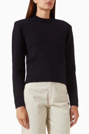 Sculpted-shoulder Sweater in Merino Wool