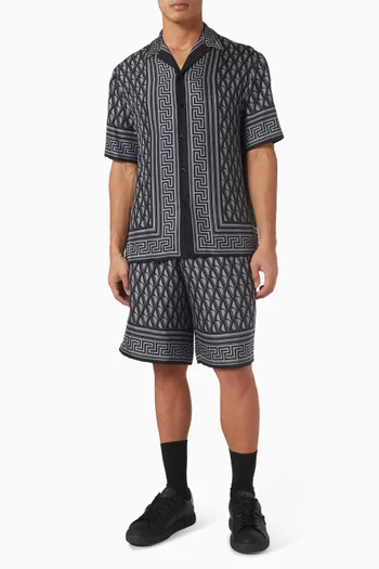 شورت بنقشة غريكا حرير وتويل