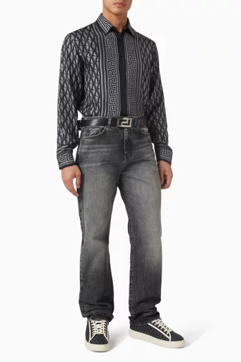 Loose-fit Washed Jeans in Denim