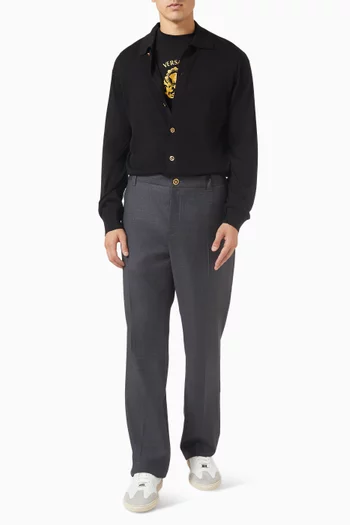 Polo Cardigan in Silk-blend