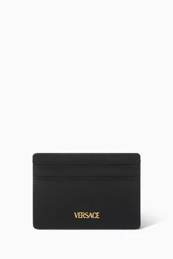 La Medusa Card Holder in V Jacquard & Leather