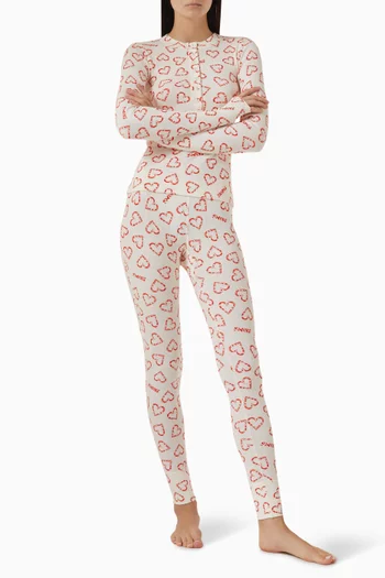 Cotton Rib Henley & Leggings Set