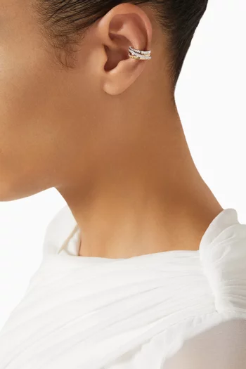 قرط منفرد ريفولف تريو بتصميم محيط بالأذن مرصع بالماس ذهب عيار 18