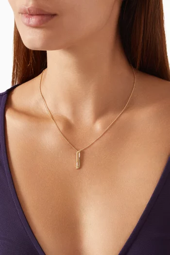 Alif Pavé Diamond Necklace in 18kt Gold