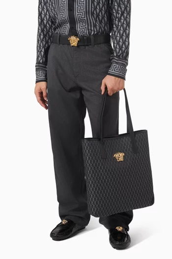 حقيبة يد بشعار ميدوسا بنقشة جاكار