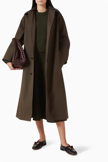 معطف ترنش قطن مقاوم للماء