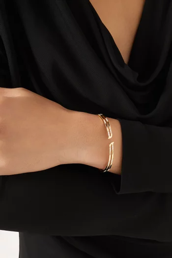 Alif Pavé Diamond Bangle in 18kt Gold