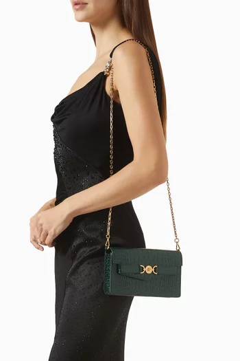 Medusa '95 Wallet on Chain in Croc-embossed Leather