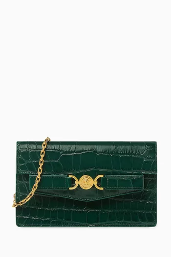 Medusa '95 Wallet on Chain in Croc-embossed Leather