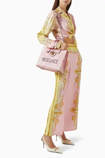 Small La Medusa Tote Bag in Barocco Canvas