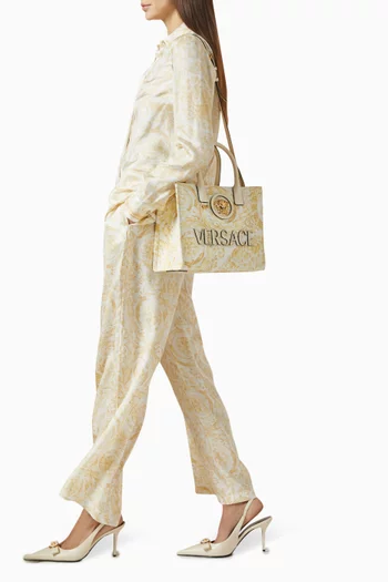 Small La Medusa Tote Bag in Barocco Canvas