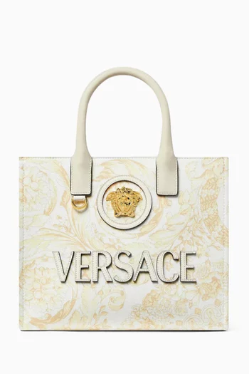 Small La Medusa Tote Bag in Barocco Canvas