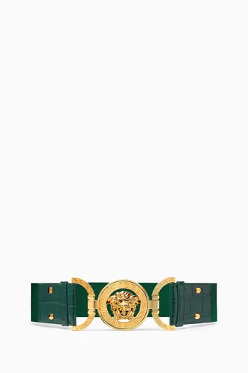 Medusa '95 Belt in Croc-embossed Leather