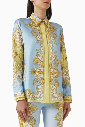 قميص بنقشة باروكية فولار حرير وتويل