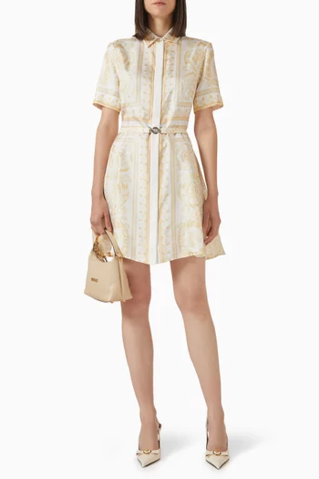 فستان بنقشة باروكية فولار 92‏ حرير وتويل