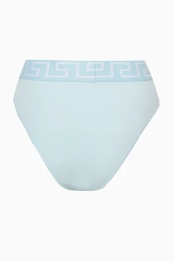 قطعة بيكيني سفلية بخصر مرتفع قطن وجيرسيه