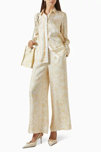 Barocco 92-print Pants in Silk-twill