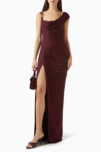 فستان سهرة بدرابيه ونقشة شعار ميدوسا 95'